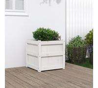 Rantry Garden Planter White 50x50x50 cm Solid Wood Pine, Garden Planters Flower Plant Pot, Planting Raise Bed Basket, Outdoor Planter Box