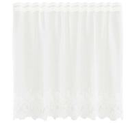 Rantry Lace Curtain, Floral White Polyester Adjustable Window Sunshade 100 x 150 cm with 4 Mounting Options for Living Room Bedroom Kitchen