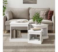 Rantry Nesting Tables 3 pcs White Engineered Wood, Nesting Coffee Table, Couch Accent End Side Nest of Table Set, Living Room Bedroom Furniture Sofa Storage Table 982 Coffee Tables