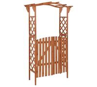 Rantry Pergola with Gate 116x40x204 cm Solid Firwood Garden Arches, Trellises, Arbours & Pergolas