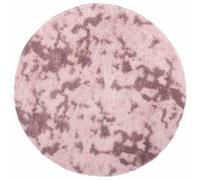 Rantry Shaggy Rug, High Pile Polyester Carpet for Indoor Living and Outdoor Camping, 240x240 cm Round Dusty Pink Rug, Non-Slip Easy Clean Durable Floor Mat