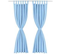 Rantry vidaXL Vorhänge Mikro-Satin 2 Stk. mit Schlaufen 140 x 175 cm Türkis Bedding, living room, bedroom, blackout and insulation curtains with perforated rings ZSSLW-UK132219UK