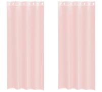 Rantry Voile Curtains with Grommets 2 pcs Light Pink 140x225 cm Bedding, living room, bedroom, blackout and insulation curtains with perforated rings ZSSLW-UK4102085UK