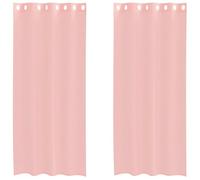 Rantry Voile Curtains with Grommets 2 pcs Pink 140x225 cm Bedding, living room, bedroom, blackout and insulation curtains with perforated rings ZSSLW-UK4102097UK