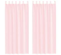 Rantry Voile Curtains with Loops 2 pcs Light Pink 140x225 cm Bedding, living room, bedroom, blackout and insulation curtains with perforated rings ZSSLW-UK4102278UK