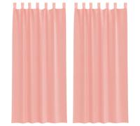 Rantry Voile Curtains with Loops 2 pcs Pink 140x225 cm Bedding, living room, bedroom, blackout and insulation curtains with perforated rings ZSSLW-UK4102288UK