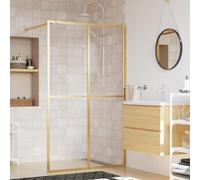 Rantry Walk-in Shower Wall with Clear ESG Glass Gold 118x195 cm, Bath Enclosure, Bathroom Shower Screen Panel, Shower Screen Partition Enclosure Cubicle Walls Surrounds Door