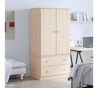 Rantry Wardrobe ALTA 90x55x170 cm Solid Wood Pine, Clothes Wardrobe, Closet, Clothes Storage Cupboards Unit for Bedroom Furniture