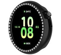 RanTuo Case Compatible with Honor Watch Fit Active 44mm, Hard PC, Anti-Fall, Half-Pack Protection, Single Row of Diamonds,Fashionable.(Black)