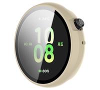 RanTuo Case Compatible with Honor Watch Fit Active 44mm, Hard PC + Tempered Screen Film Integrated, Dust-Proof, Drop-resistant.(Ivory)