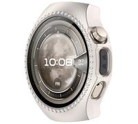 RanTuo Case Compatible with Huawei Watch 5 42mm, Hard PC, Anti-Fall, Half-Pack Protection, Single Row of Diamonds,Fashionable.(Frosted Starlight)