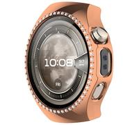 RanTuo Case Compatible with Huawei Watch 5 46mm, Hard PC, Anti-Fall, Half-Pack Protection, Single Row of Diamonds,Fashionable.(Rose Gold)