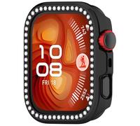 RanTuo Case Compatible with Huawei Watch Fit 4 Pro, Hard PC, Anti-Fall, Half-Pack Protection, Single Row of Diamonds,Fashionable.(Black)