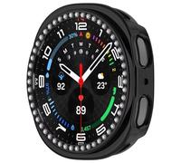 RanTuo Case Compatible with Samsung Galaxy Watch 8 40mm, Hard PC, Anti-Fall, Half-Pack Protection, Single Row of Diamonds,Fashionable.(Black)