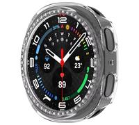 RanTuo Case Compatible with Samsung Galaxy Watch 8 44mm, Hard PC, Anti-Fall, Half-Pack Protection, Single Row of Diamonds,Fashionable.(Transparent)