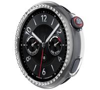 RanTuo Case Compatible with vivo Watch 5, Hard PC, Anti-Fall, Half-Pack Protection, Single Row of Diamonds,Fashionable.(Transparent)