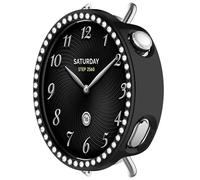RanTuo Case Compatible with Xiaomi Watch S4 41mm, Hard PC, Anti-Fall, Half-Pack Protection, Single Row of Diamonds,Fashionable.(Black)