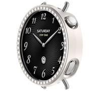 RanTuo Case Compatible with Xiaomi Watch S4 41mm, Hard PC, Anti-Fall, Half-Pack Protection, Single Row of Diamonds,Fashionable.(Frosted Starlight)