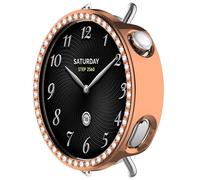 RanTuo Case Compatible with Xiaomi Watch S4 41mm, Hard PC, Anti-Fall, Half-Pack Protection, Single Row of Diamonds,Fashionable.(Rose Gold)