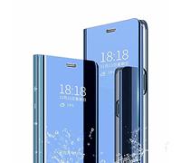 RanTuo Case for vivo iQOO Neo 7 Pro, Ultra-thin Translucent Mirror+PU Leather Smart Flip Cover Case, With Bracket, Cover for vivo iQOO Neo 7 Pro.(Blue)