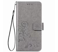 RanTuo Phone Case Compatible with ZTE Blade A76 5G, with Card Slots, Bracket, TPU + PU Leather, Anti-Fall, Cover.(Gray)