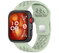 RanTuo Strap Compatible with Huawei Watch Fit 4/4 Pro, Soft TPU, Lightweight, Breathable, Adjustable, Mesh Reverse Buckle, Durable Replacement Straps.(Official Green)