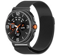 RanTuo Strap Compatible with Samsung Galaxy Watch 8 Classic 46mm, Soft TPU, Metal Material, Stylish And Elegant, Adjustable, Breathable And Durable One-piece Replacement Strap.(Black)