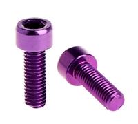 Ranuw 1 Pair Bike Water Bottle Cage Bolts M5 Aluminium Alloy Hex Socket Tapping Screws (Purple)
