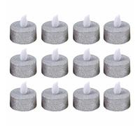 Ranuw 12pcs LED Tea Lights Battery Operated Tealight Glitter Flameless Candle Wedding Lights For Christmas Birthday Party Home Led Candle Lights Outdoor