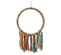 Ranuw Pet Bird Toy Cotton Rope Circle Intelligence Development Toys Chewing Parrot Perch Hanging Cage Swing Climb Toys Parrot Stands For African Greys