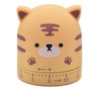 Ranvi Cute Tiger Shaped Time Manager Mechanical Kitchen Timer for Kitchen, Study, Daily (Yellow)