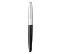 Ranvi Hero 616 Fountain Pen,Silver Trim,0.5mm nib Black