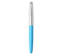 Ranvi Hero 616 Fountain Pen,Silver Trim,0.5mm nib Blue
