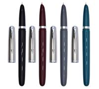 Ranvi Jinhao 86 Fountain Pen of 4 Pack, Extra Fine Nib with Ink Converter (Red, Gray, Black, Green)