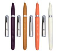 Ranvi Jinhao 86 Fountain Pen of 4 Pack, Extra Fine Nib with Ink Converter (White, Orange, Brown, Purple)