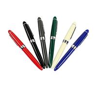 Ranvi JinHao 992 Fountain Pen,0.5MM F Nib,Silver Buckle,6 PCS, 6 Colors(blue, gray, black, green, red, white)