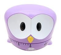 Ranvi Kitchen Timer 60 Minutes Cute Owl Novelty Manual Cooking Timer Desktop Decoration(Purple)