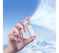 RANVOO 2026 Mini & Powerful Turbo 100 Speeds Cooling Handheld Fan Rechargeable LED Display Personal Fan for Outdoor Travel Portable Hand Fan, Gifts for Women & Men, Stylish, Arctic White