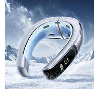 RANVOO AICE LITE MAX 2026 Real AC Cold Blast [No.1 Coolest & Most Durable] AI Neck Air Conditioner, Best Immersive Neck Cooler, 6000 mAh Rechargeable Neck Fan Blow Cold Air Gift for Mom Frosted Silver