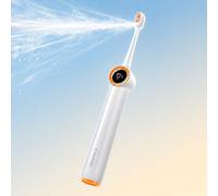 RANVOO AirJet [AI Max Jet Clean] [Flossing & Sonic Brushing 2-in-1] Electric Toothbrush for Adults, 100% Plaque Removal, Whitening, 60-Day Battery, Soft & Gum Friendly for Sensitive Teeth/Braces White