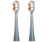 RANVOO AirJet Bubble Electric Toothbrush Original Replacement Head, Conada Certified, Brushing & Flushing 2-in-1, 100% Plaque Removal, 3-Day Whiter & Cleaner, Gum Care, 2 Packs, Soft Bristles, Grey