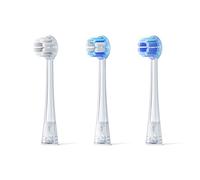 RANVOO AirJet II Original Replacement Head, Upgraded Jet Clean, 100% Plaque Removal, Conada Certified, White for Adult Protect Gum Orthodontic Teeth, Set of 3 Mixed Brush Heads