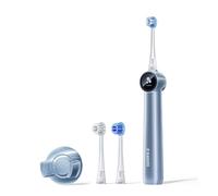 RANVOO AirJet II [Upgraded Jet Clean] Sonic Electric Toothbrush, 100% Plaque Removal, White for Adult Protect Gum Orthodontic Teeth Clean Rechargeable Gift with 3 Pro Brush Heads, Steel Blue