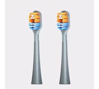 RANVOO Bubble Electric Toothbrush Original Replacement Head, Conada Certified, Brushing & Flossing 2-in-1, 100% Plaque Removal, Enhanced Cleaning, 3-Day Whiter, Gum Care, 2 Packs, Hard Bristles, Grey
