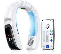 RANVOO No.1 AI Cooling A/C AICE 3 AI Neck Air Conditioner 7000mAh 30H [Full-body Cooling] [Health Monitor] Personal Neck Fan Cooler Rechargeable Wearable Music Call Gift [No Stand Version], Ice White