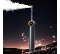 RANVOO [Vibrating & Flossing 2-in-1] AirJet Bubble Sonic Electric Toothbrush, 100% Plaque Removal, White for Adult Protect Gum Orthodontic Teeth Clean Rechargeable Gift with 2 Soft Brush Heads Grey