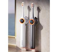 RANVOO [Vibrating & Flossing 2-in-1] AirJet Bubble Sonic Electric Toothbrush, 100% Plaque Removal, Whiter for Adult Protect Gum Orthodontic Teeth Clean Rechargeable Gift with 2 Soft Brush Heads White