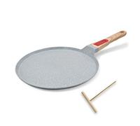 RANXINGST Crepe Pan with Detachable Handle 25 cm, Non Stick Ceramic Coating, Pancake Pan Induction Compatible - Blue