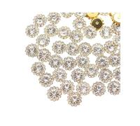 RANXIZY 100 Pieces Round Rhinestone Flower Buttons for Sewing,12mm Crystal Flatback Button for Garment DIY Craft Decoration(Crystal)