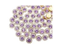RANXIZY 100 Pieces Round Rhinestone Flower Buttons for Sewing,12mm Crystal Flatback Button for Garment DIY Craft Decoration(Light Purple)